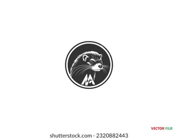 Mink Silhouette Vektorgrafiken. Mink-Symbol. Trendy Mink Logo Konzept auf weißem Hintergrund aus der Tiersammlung, American Mink Silhouette
