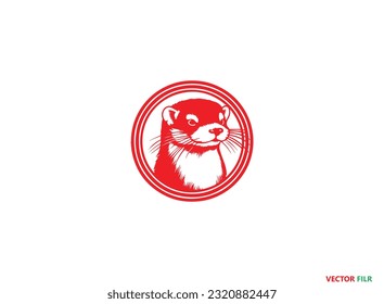 Mink Silhouette Vector Graphics. Mink icon. Trendy Mink logo concept on white background from animals collection, American Mink Silhouette