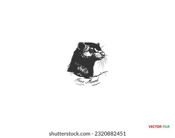 Mink Silhouette Vector Graphics. Mink icon. Trendy Mink logo concept on white background from animals collection, American Mink Silhouette