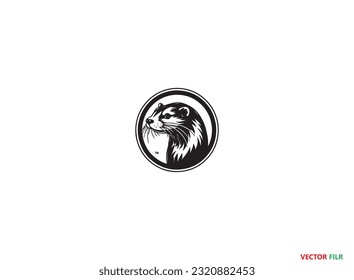Mink Silhouette Vector Graphics. Mink icon. Trendy Mink logo concept on white background from animals collection, American Mink Silhouette