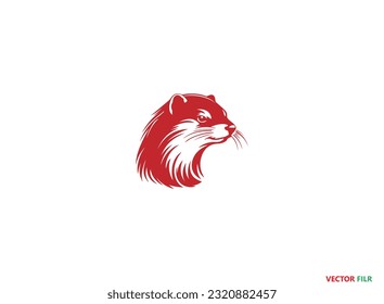 Mink Silhouette Vector Graphics. Mink icon. Trendy Mink logo concept on white background from animals collection, American Mink Silhouette