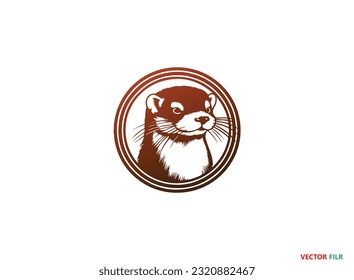 Mink Silhouette Vector Graphics. Mink icon. Trendy Mink logo concept on white background from animals collection, American Mink Silhouette