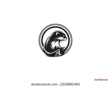 Mink Silhouette Vector Graphics. Mink icon. Trendy Mink logo concept on white background from animals collection, American Mink Silhouette