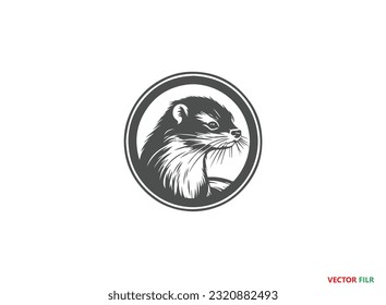 Mink Silhouette Vector Graphics. Mink icon. Trendy Mink logo concept on white background from animals collection, American Mink Silhouette