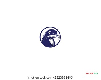 Mink Silhouette Vector Graphics. Mink icon. Trendy Mink logo concept on white background from animals collection, American Mink Silhouette