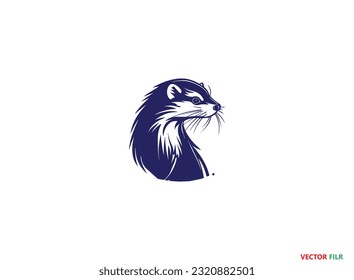 Mink Silhouette Vector Graphics. Mink icon. Trendy Mink logo concept on white background from animals collection, American Mink Silhouette