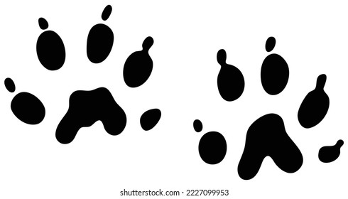 mink track wildlife animal silhouette vector illustration