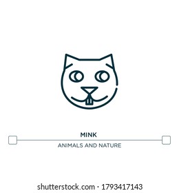 mink vector line icon. Simple element illustration. mink outline icon from forest animals concept. Can be used for web and mobile
