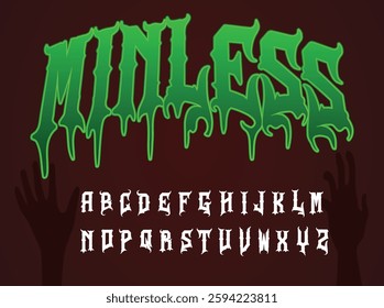 minless black font typeface, black metal alphabet, metal font rock , horror font scary 