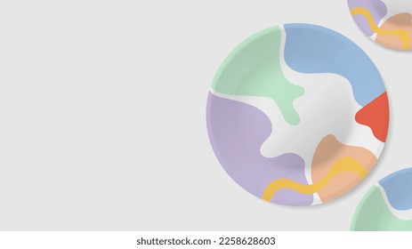 Minmal pastel abstract circular  vision shape background vector illustration