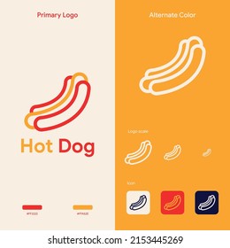 minmalist fast food hot dog logo concept