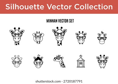 Minnan vector set of cute giraffes isolated on white background