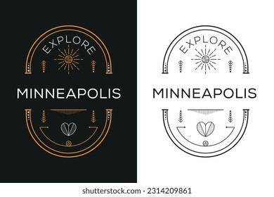 Diseño de la ciudad de Minneapolis, ilustración vectorial.