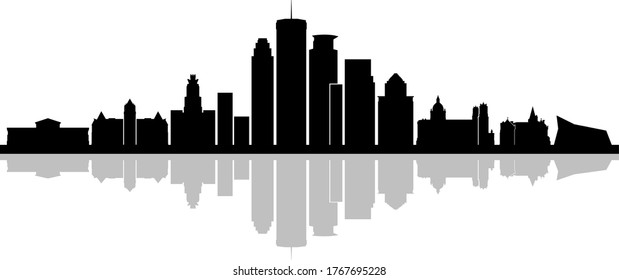 MINNEAPOLIS City Minnesota Skyline Silhouette Cityscape Vektor