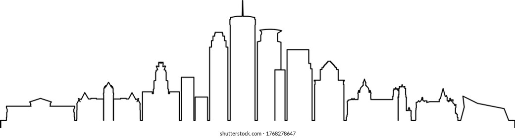 MINNEAPOLIS City Minnesota Skyline Silhouette Cityscape Vektor