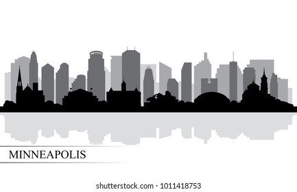 Minneapolis City Skyline Silhouette Background Vector Stock Vector ...