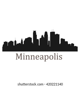 Minneapolis City Vector Silhouette Background Illustration