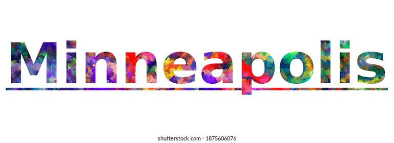 Minneapolis. Colorful typography text banner. Vector the word minneapolis design. Can be used to logo, card, poster, heading and beautiful title