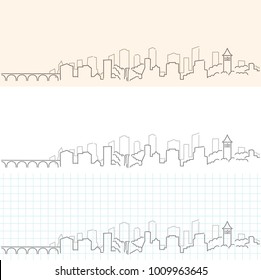 Minneapolis Hand Drawn Skyline