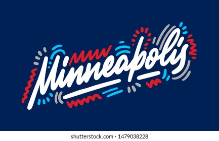 Minneapolis handwritten city name.Modern Calligraphy Hand Lettering for Printing,background ,logo, for posters, invitations, cards, etc. Typography vector.