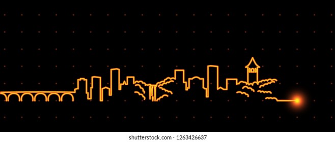 Minneapolis Light Streak Skyline