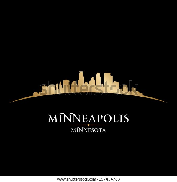 Minneapolis Minnesota City Skyline Silhouette Vector Stock Vector ...