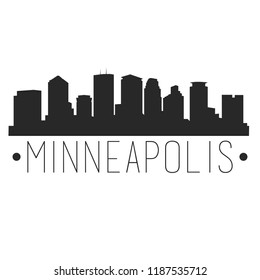 Minneapolis Minnesota Skyline Silhouette City Design Stock Vector ...