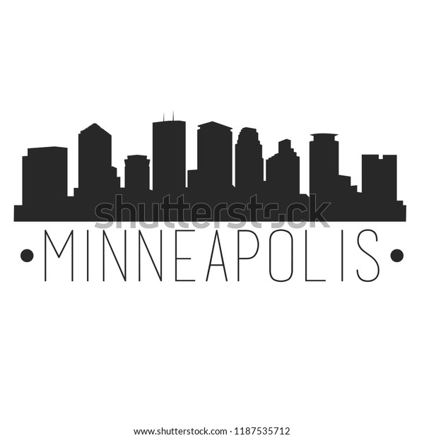 Minneapolis Minnesota Skyline Silhouette City Design Stock Vector ...