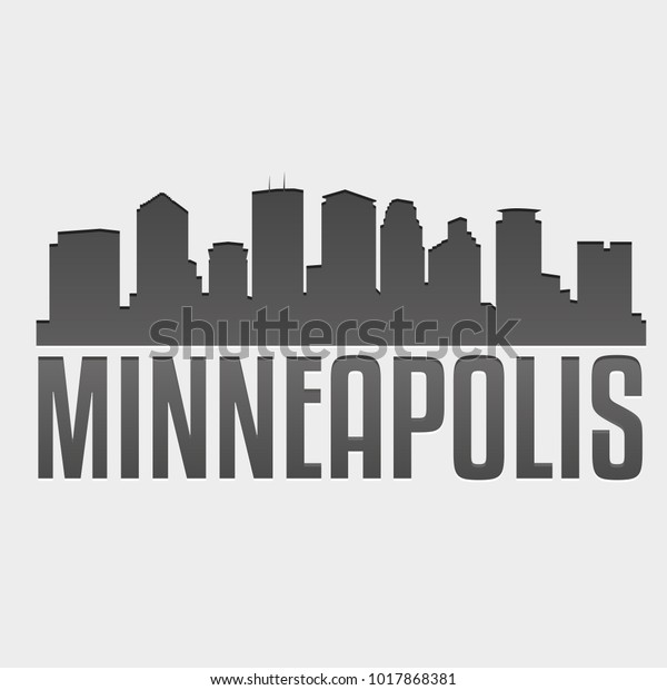 Minneapolis Minnesota Skyline Silhouette Design Stock Vector (royalty 