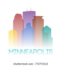 Minneapolis Minnesota USA Icon Silhouette Gradient Design City Vector Art 