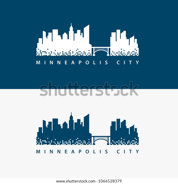 Minneapolis Skyline City Logo Vector Stock Vector (royalty Free) 1066528379