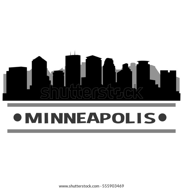 Minneapolis Skyline Silhouette Cityscape Vector Famous Stock Vector ...