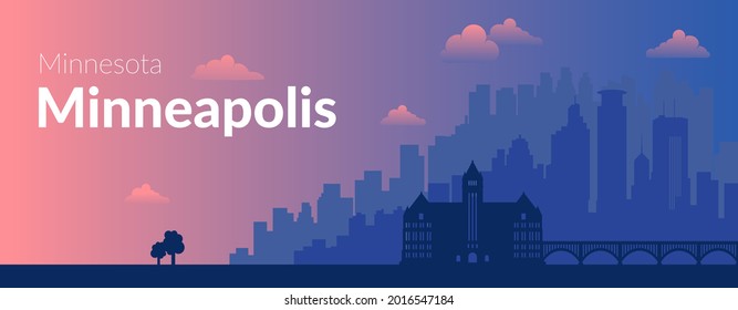 Minneapolis, EE.UU. famoso fondo de la vista de la ciudad.