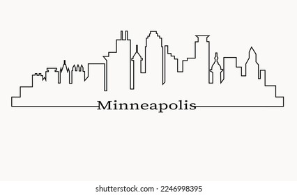 Minneapolis  USA skyline outline silhouette