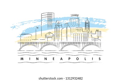 Minneapolis, Vektorgrafik und Typografie-Design