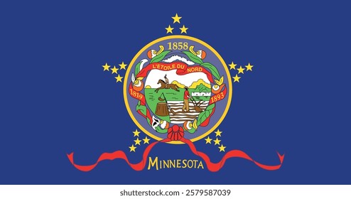 Minnesota (1893) Flag Vector Illustration Premium Quality