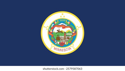 Minnesota (1957-1983) Flag Vector Illustration Premium Quality