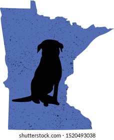 Minnesota Black Labrador Retriever State outline - for MN lab dog lovers