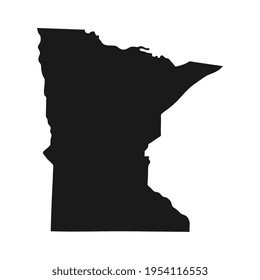 Minnesota black map on white background