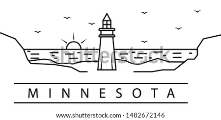 Minnesota city line icon. Element of USA states illustration icons. Signs, symbols can be used for web, logo, mobile app, UI, UX
