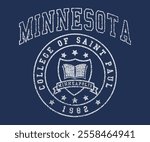 Minnesota College of Saint Paul 1982  college slogan vector illustration for t-shirt and other uses.