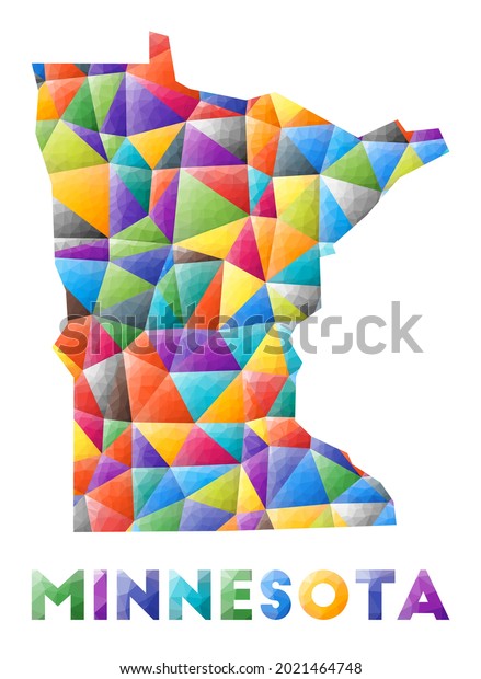 Minnesota Colorful Low Poly Us State Stock Vector (Royalty Free ...