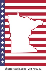 Minnesota Cover Page Vector Design. USA Flag on Background.