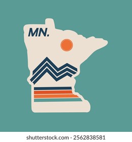 Minnesota Design with Retro Outline Style
