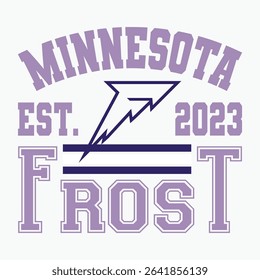 Minnesota Est 2023 Frost Retro T shirt design sublimation