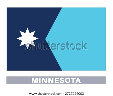 Minnesota flag. American state flags in official colors and proportions