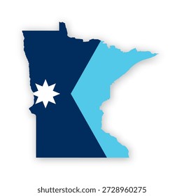 Minnesota Fahnenplan Poster. US State Stolz Wand Dekoration Kunstwerke. Patriotische druckbare digitale Kunst. Detaillierte Vektorgrafik