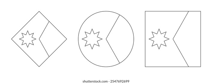 minnesota flag outline set. vector illustration isolated on white background