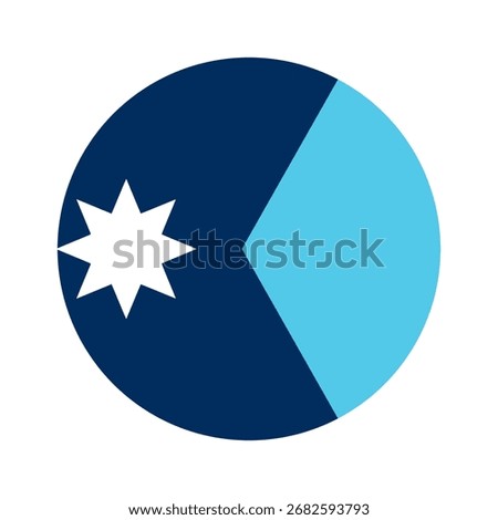 Minnesota flag. Minnesota USA flag vector. Minnesota circle flag on white background	