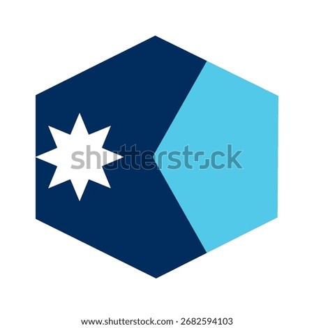 Minnesota flag. Minnesota USA flag vector. Minnesota hexagon flag on white background	